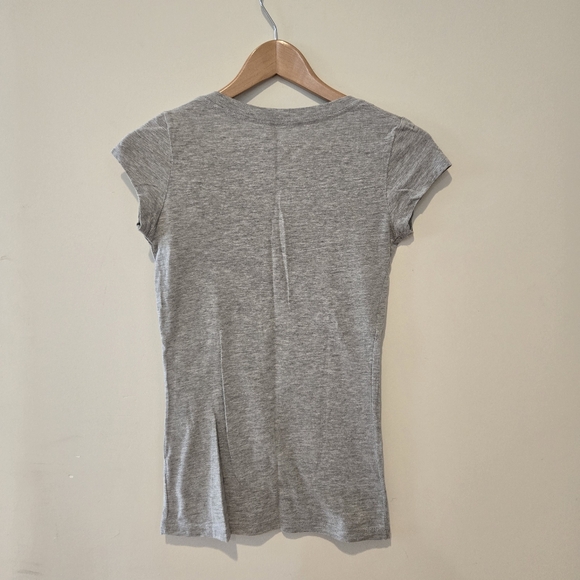 vintage y2k 2000s Aeropostale jewelled gradient b neck tshirt grey size small - Picture 2 of 8